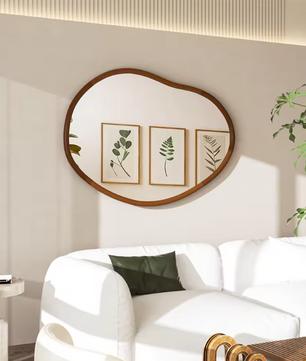 Onregelmatige Houten Decor Spiegel met Ingelijst Frame voor Woonkamer en Slaapkamer