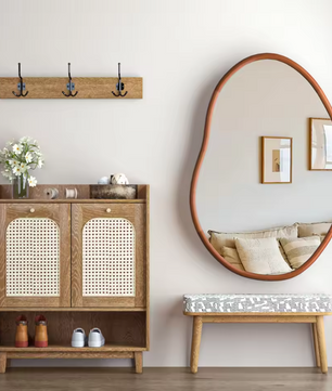 Onregelmatige Houten Decor Spiegel met Ingelijst Frame voor Woonkamer en Slaapkamer