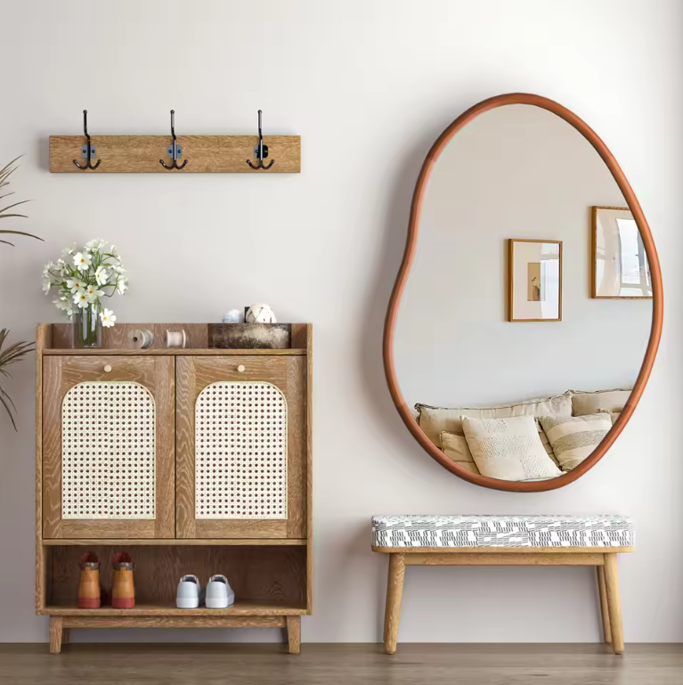 Onregelmatige Houten Decor Spiegel met Ingelijst Frame voor Woonkamer en Slaapkamer