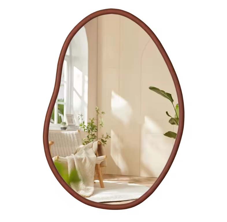 Onregelmatige Houten Decor Spiegel met Ingelijst Frame voor Woonkamer en Slaapkamer