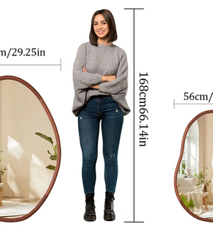 Onregelmatige Houten Decor Spiegel met Ingelijst Frame voor Woonkamer en Slaapkamer