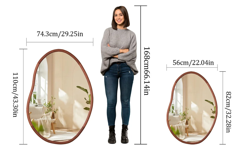 Onregelmatige Houten Decor Spiegel met Ingelijst Frame voor Woonkamer en Slaapkamer