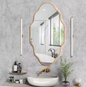 Asymmetrische Wandspiegel 116 × 66 cm met Goudkleurig Frame en Golvende Design