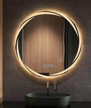 Anti-Fog LED Badkamerspiegel met 3 Kleuren Licht en Backlit, Muur Gemonteerd