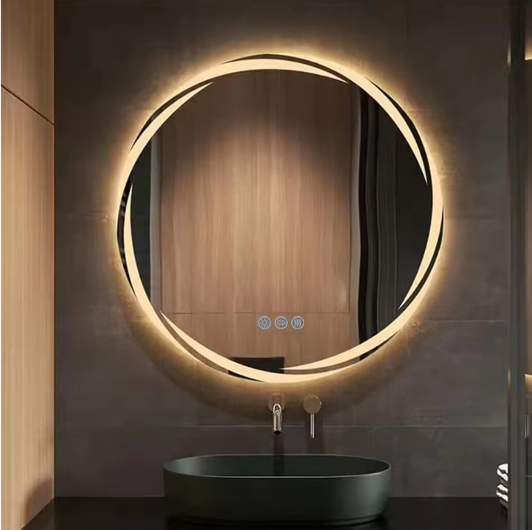 Anti-Fog LED Badkamerspiegel met 3 Kleuren Licht en Backlit, Muur Gemonteerd