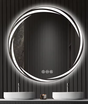 Anti-Fog LED Badkamerspiegel met 3 Kleuren Licht en Backlit, Muur Gemonteerd