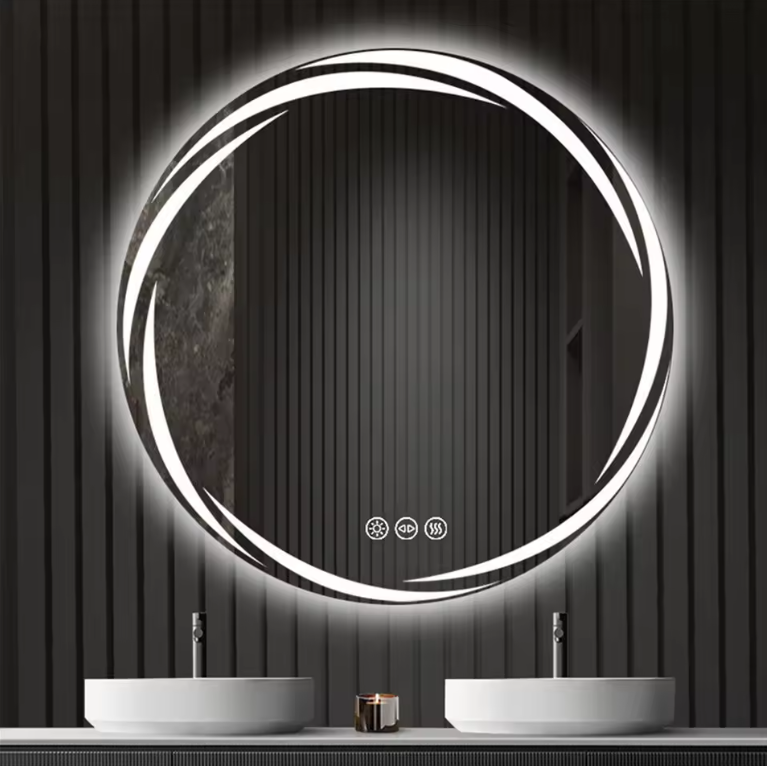 Anti-Fog LED Badkamerspiegel met 3 Kleuren Licht en Backlit, Muur Gemonteerd