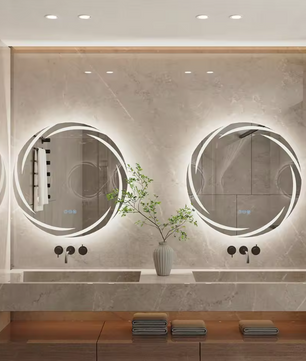 Anti-Fog LED Badkamerspiegel met 3 Kleuren Licht en Backlit, Muur Gemonteerd