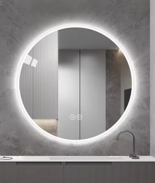 Moderne Ronde LED Spiegel 80 cm – Antikondens, Verstelbare Verlichting voor Badkamer of Slaapkamer