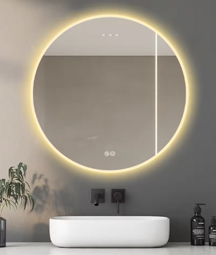 Moderne Ronde LED Spiegel 80 cm – Antikondens, Verstelbare Verlichting voor Badkamer of Slaapkamer