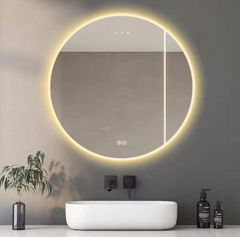 Moderne Ronde LED Spiegel 80 cm – Antikondens, Verstelbare Verlichting voor Badkamer of Slaapkamer