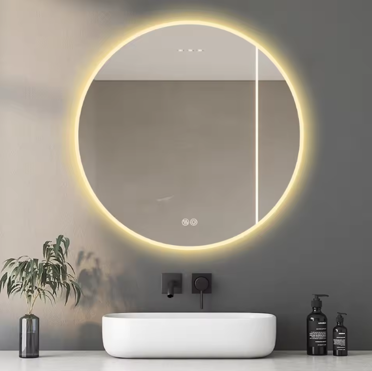 Moderne Ronde LED Spiegel 80 cm – Antikondens, Verstelbare Verlichting voor Badkamer of Slaapkamer
