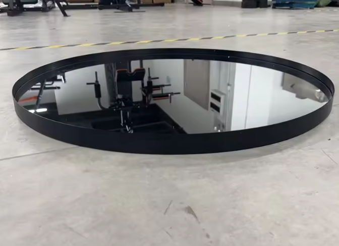 Ronde Wandspiegel met Zwart Geborsteld Metalen Frame – Luxe Badkamer- en Interieurspiegel