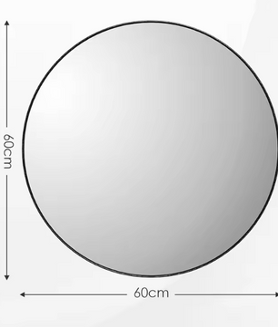 Ronde Wandspiegel met Zwart Geborsteld Metalen Frame – Luxe Badkamer- en Interieurspiegel