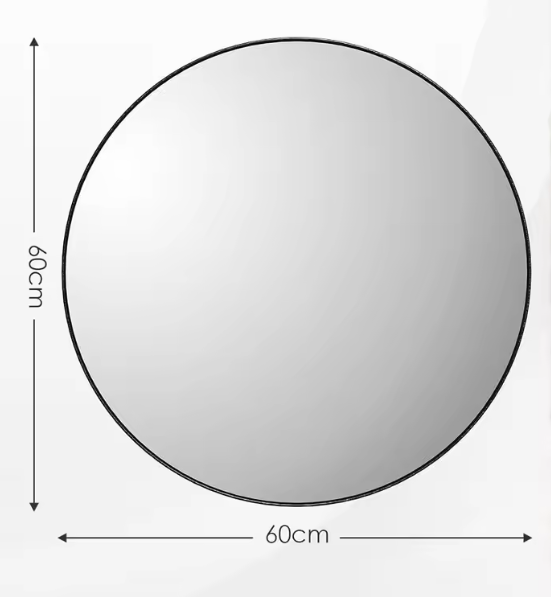 Ronde Wandspiegel met Zwart Geborsteld Metalen Frame – Luxe Badkamer- en Interieurspiegel