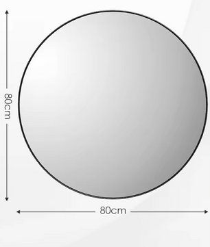 Ronde Wandspiegel met Zwart Geborsteld Metalen Frame – Luxe Badkamer- en Interieurspiegel