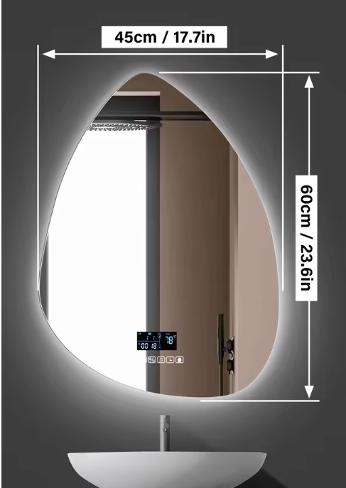 Badkamerspiegel met Verlichting en Anticondens – Slim Design 45×60 cm