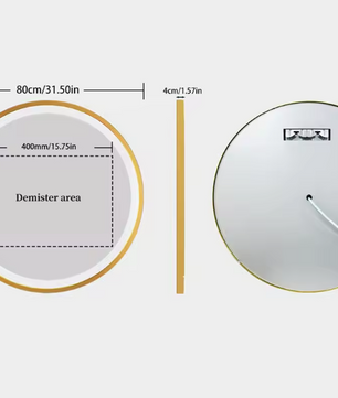 Ronde Badkamerspiegel met LED en Anticondens – Gouden Aluminium Frame