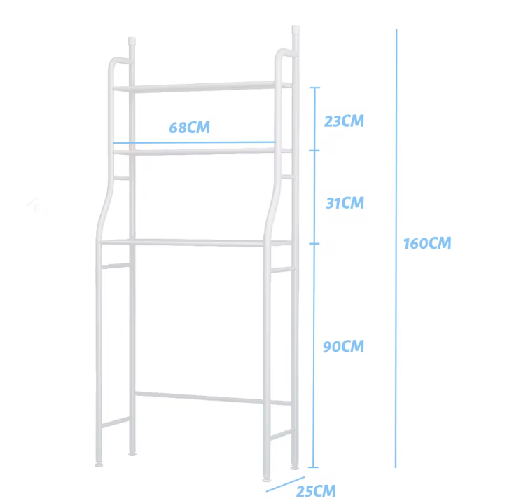 3-Laags Vrijstaand Toiletopbergrek – Badkamer Organisatie Rek