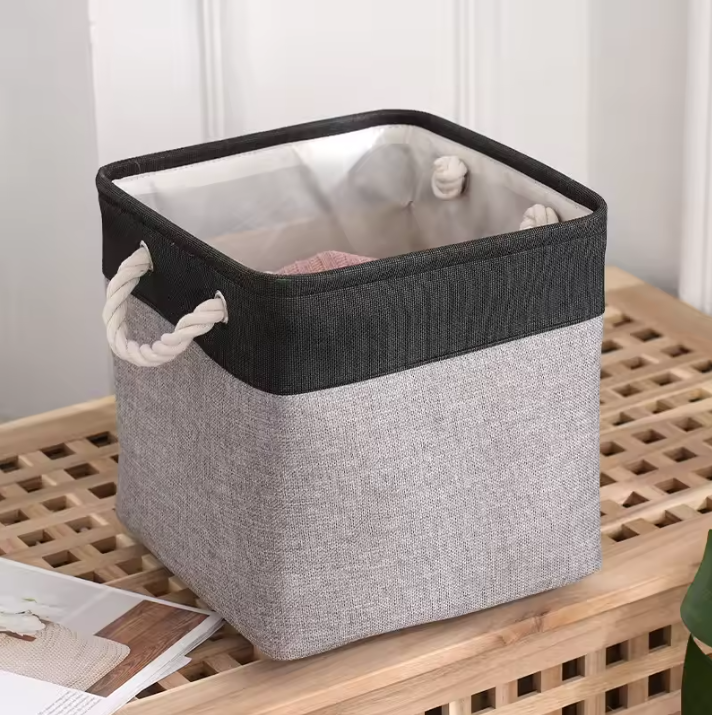 Linnen Opbergmand voor Wasgoed – Vierkante Wasmand met Grote Capaciteit