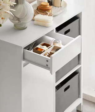 Wasmeubel met Deur en 3 Uitklapbare Waszakken – Was kast met Lade