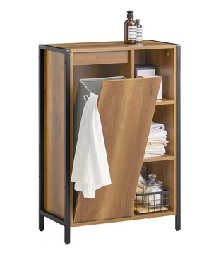 Wasmeubel met Deur en Waszak – Smalle Waskast met Open Vakken