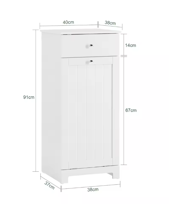 Wasmeubel met Uitklapbare Waszak en Lade – Compacte Waskast