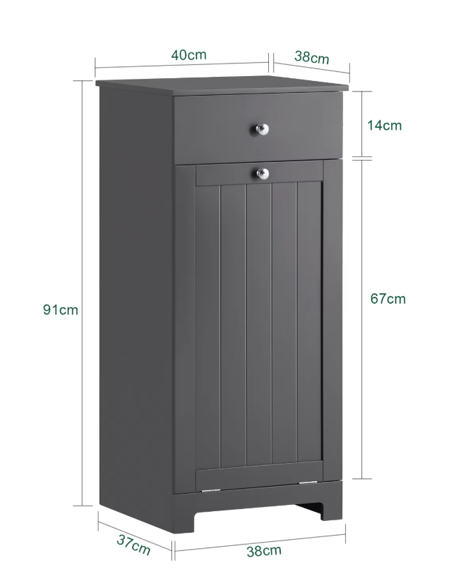Wasmeubel met Uitklapbare Waszak en Lade – Compacte Waskast