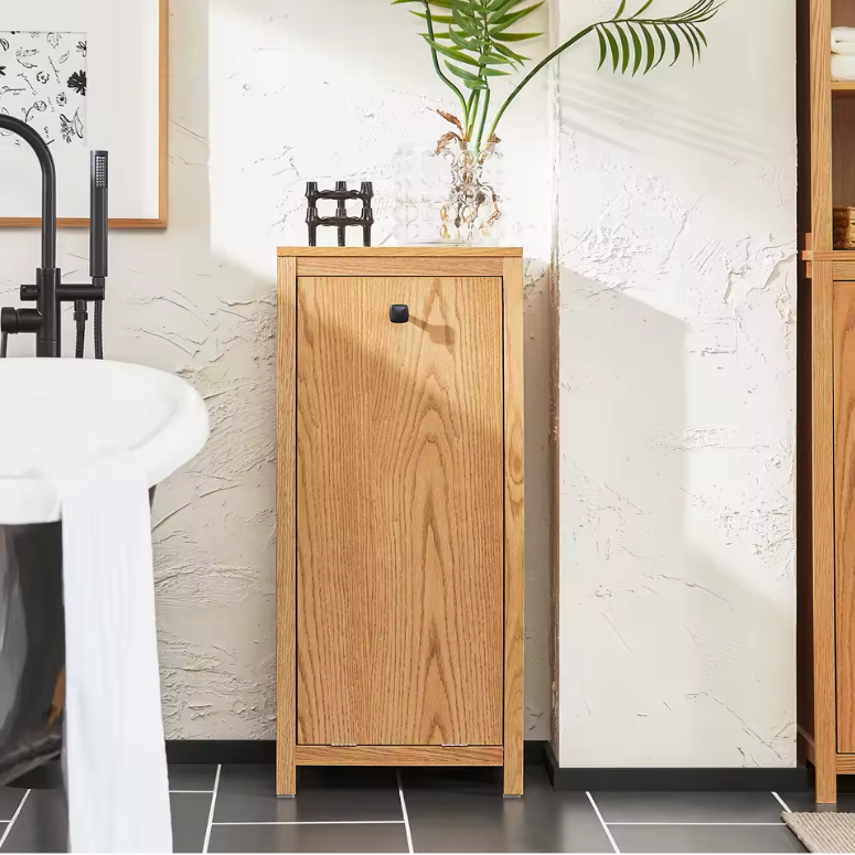 Wasmeubel met Uitklapbare Waszak – Smalle Waskast voor Badkamer