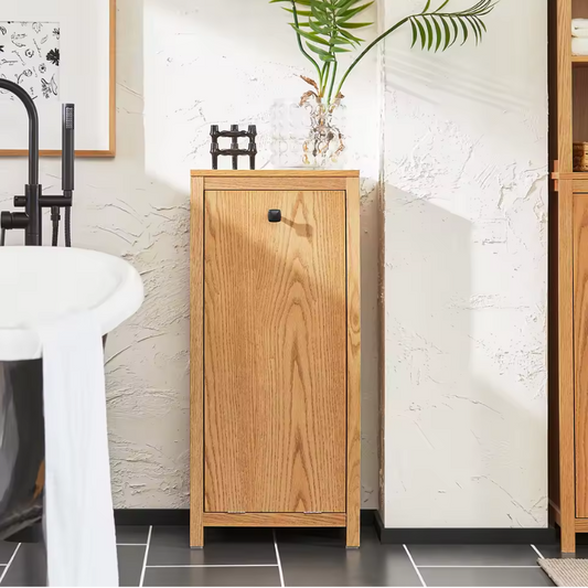 Wasmeubel met Uitklapbare Waszak – Smalle Waskast voor Badkamer