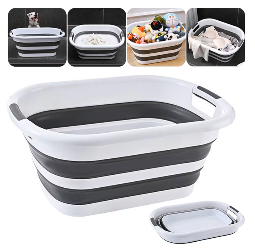 Opvouwbare Wasmand / Wasbak – Grote Inhoud, Compact en Draagbaar