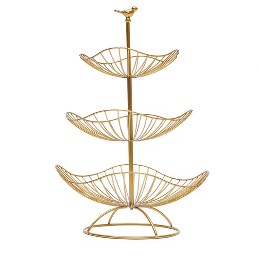 3-Laags Metalen Fruitmand – Fruitschaal en Opbergmand voor Keuken en Tafel