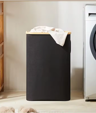 Smalle Wasmand met Deksel en Afneembare Waszak – 60 Liter, Opvouwbaar