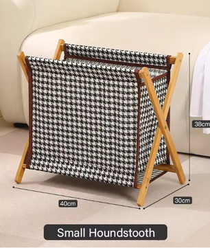 Opvouwbare Wasmand met Houten Frame – Katoen en Linnen, Japans Design