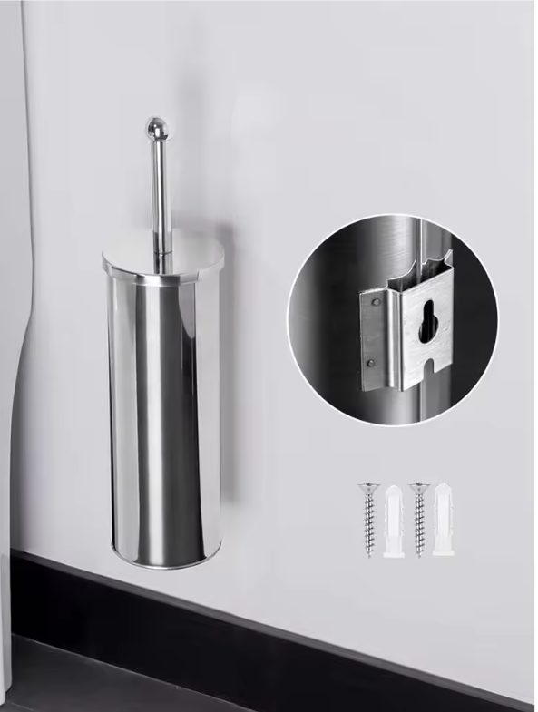 Wandgemonteerde Toiletborstel met Houder – Ronde Toiletreiniger