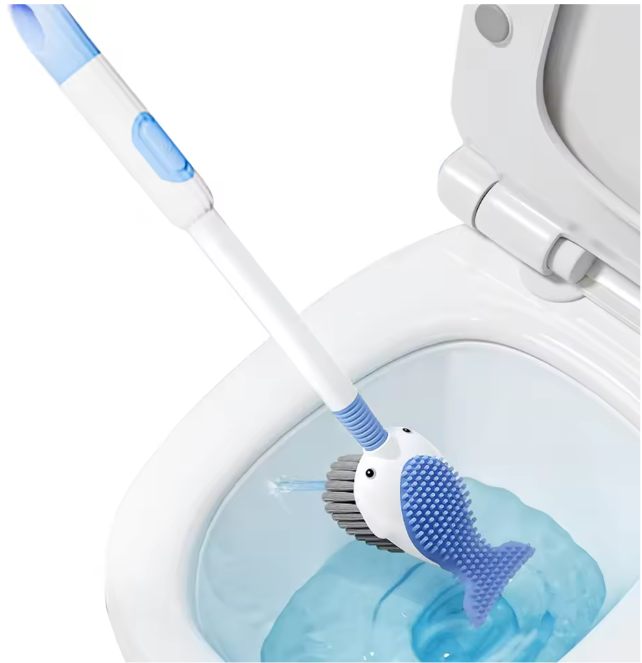 Wandtoiletborstel met Walvis Design – Met Houder en Doseerfunctie