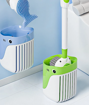 Wandtoiletborstel met Walvis Design – Met Houder en Doseerfunctie