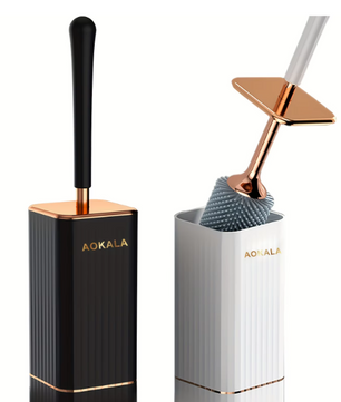 Siliconen Toiletborstelset met Lange Steel – Wandmontage Zonder Boren, Snel Droog en Lekvrij