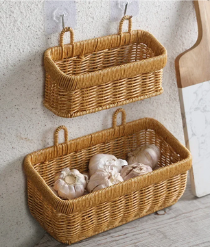 Handgevlochten Wandmand – Decoratieve Opbergmand voor Keuken, Woonkamer en Tuin