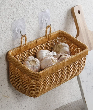 Handgevlochten Wandmand – Decoratieve Opbergmand voor Keuken, Woonkamer en Tuin