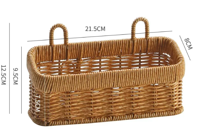 Handgevlochten Wandmand – Decoratieve Opbergmand voor Keuken, Woonkamer en Tuin