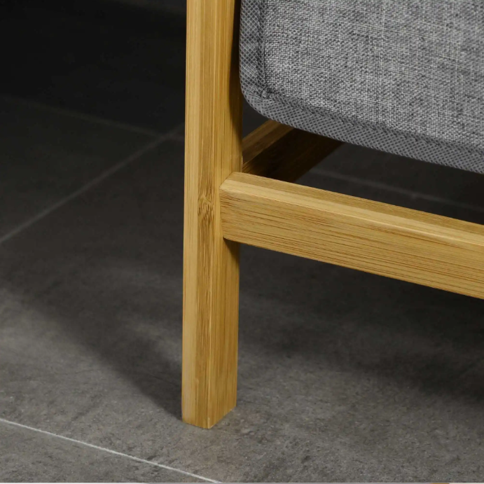 Bamboe Wasmand met 2 Uitneembare Waszakken en Opbergplateau – Praktisch en Ruimtebesparend