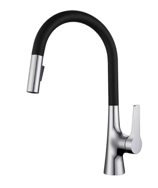 Uittrekbare Keukenkraan met Draaibare Uitloop – Mengkraan voor Warm en Koud Water, Dekmontage