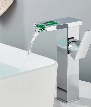 LED Waterval Wastafelkraan – Mengkraan Warm en Koud, Dekmontage