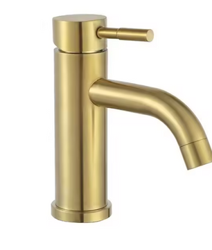 Wastafelkraan Mengkraan Warm en Koud – Geborsteld Goud, RVS