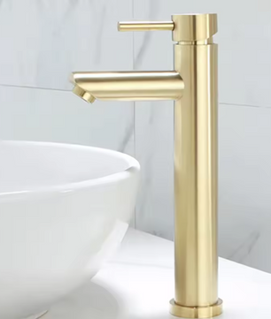 Wastafelkraan Mengkraan Warm en Koud – Geborsteld Goud, RVS