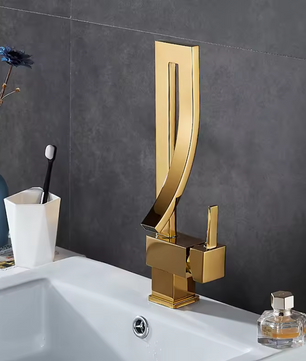 Waterval Wastafelkraan Mengkraan Warm en Koud – Messing, Eengreeps