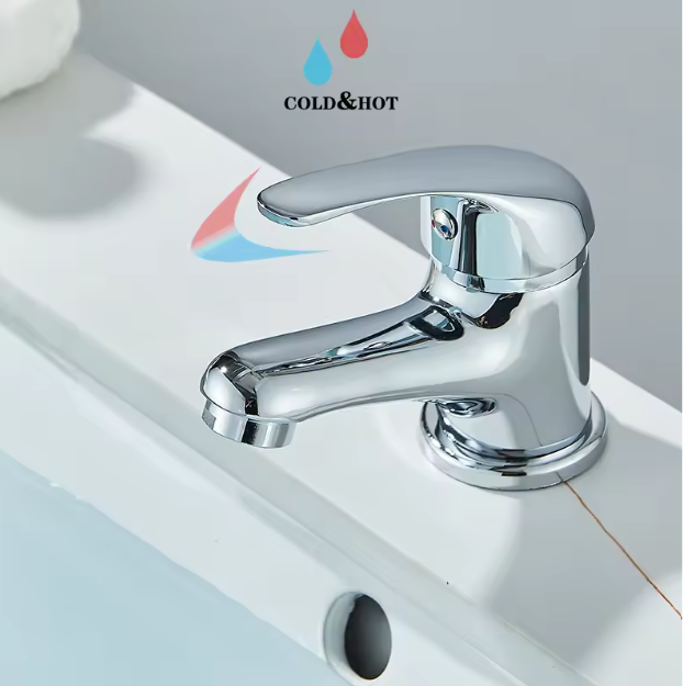 Chromen Wastafelkraan Mengkraan Warm en Koud – Dekmontage