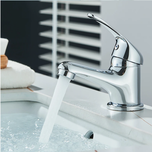 Chromen Wastafelkraan Mengkraan Warm en Koud – Dekmontage