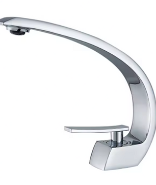 Messing Wastafelkraan Mengkraan Warm en Koud – Gebogen Design